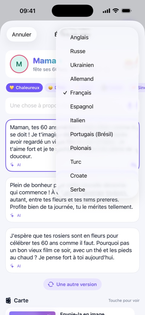 Treize langues, aucune traduite.