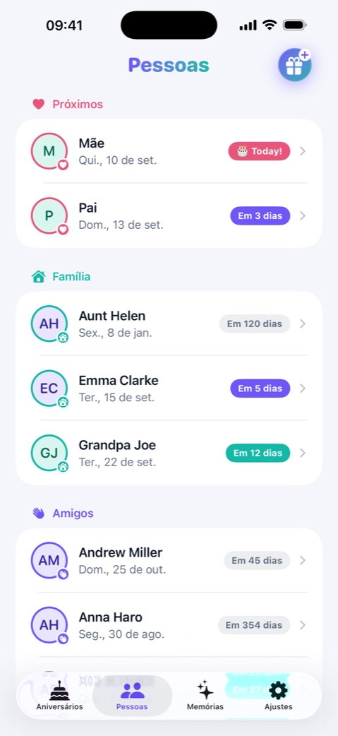 Candelina — Lembretes de aniversário