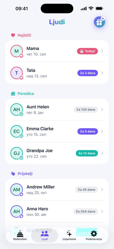 Candelina — podsetnici za rođendane