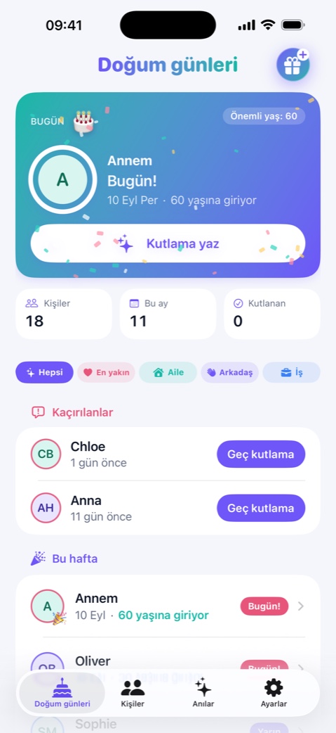 Candelina bütün doğum günlerini, sakladığın her yerden toplar ve gerçekten bir şey söyleyebilecek kadar erken haberin olmasını sağlar.