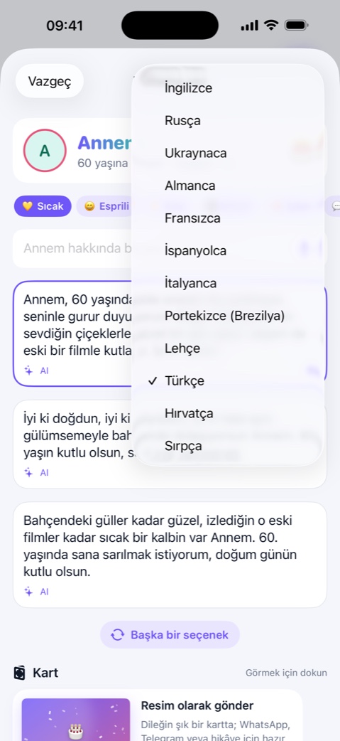 On üç dil, hiçbiri çeviri değil.